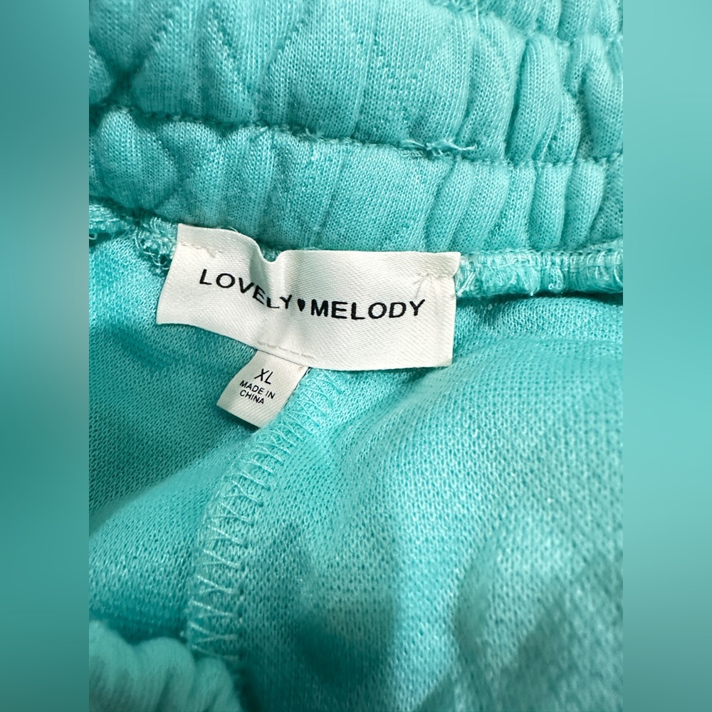 NEW never worn Lovely melody SZ XL Turquoise Quilted Women's Hoodie pant set - Picture 16 of 16
